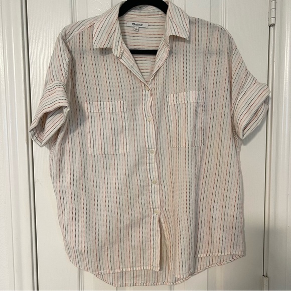 Tops - Madewell Courier shirt Small colorful embroidered stripe